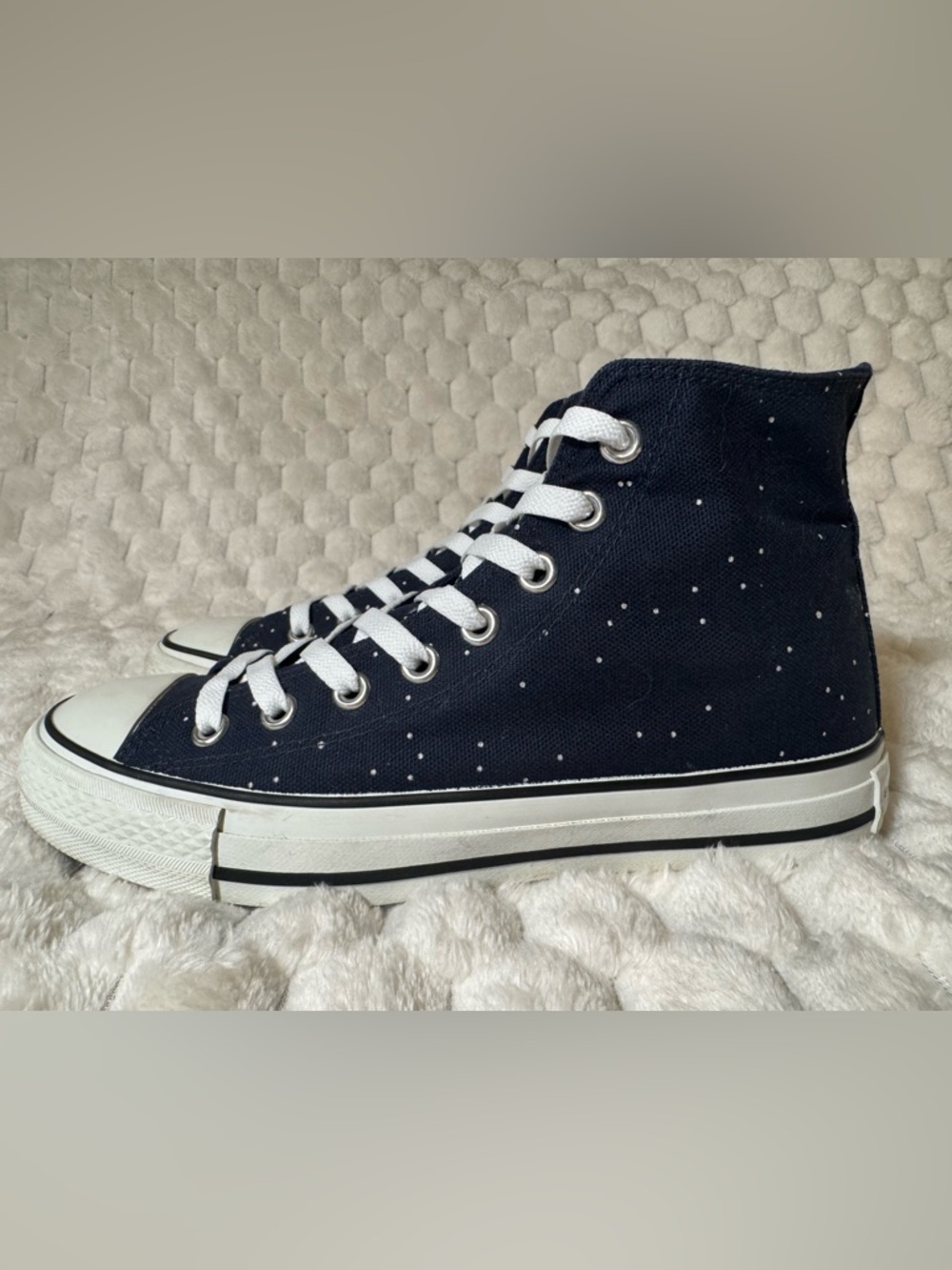 Billionaire Boys Club Dark Navy Canvas High-Top Sneakers with Stars